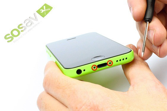 Guide photos remplacement bouton home  iPhone 5C (Etape 1 - image 1)