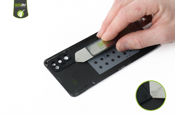 Guide photos remplacement façade arrière / vitre caméra arrière Galaxy A41 (Etape 7 - image 1)