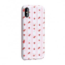 Coque à motifs fleuris rayée rose/blanc Hoco iPhone X Xs Coques / Housses - SOSav.fr
