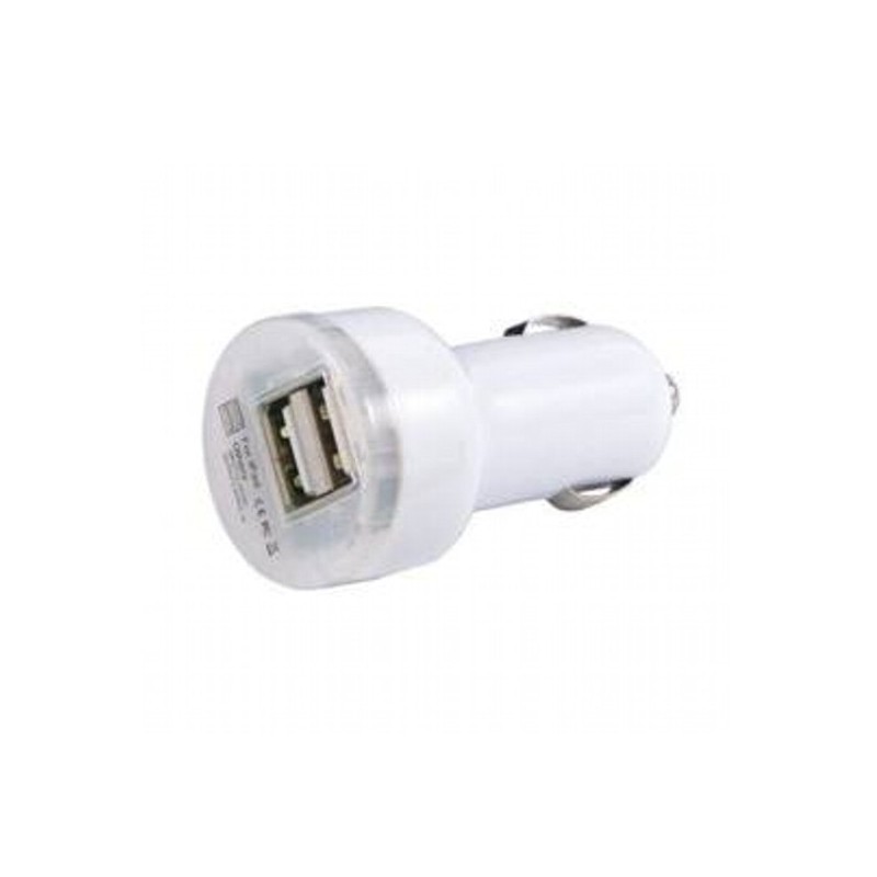 Chargeur CE voiture Blanc double USB Charge - SOSav.fr