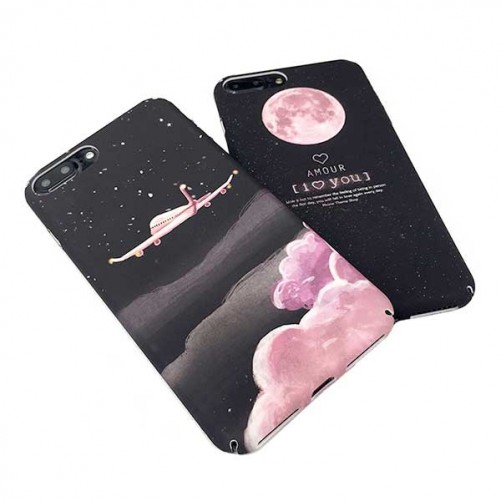 Coque rigide Soft Touch Lune rose iPhone 7 Plus / iPhone 8 Plus Accessoires iPhone 7 Plus - SOSav.fr