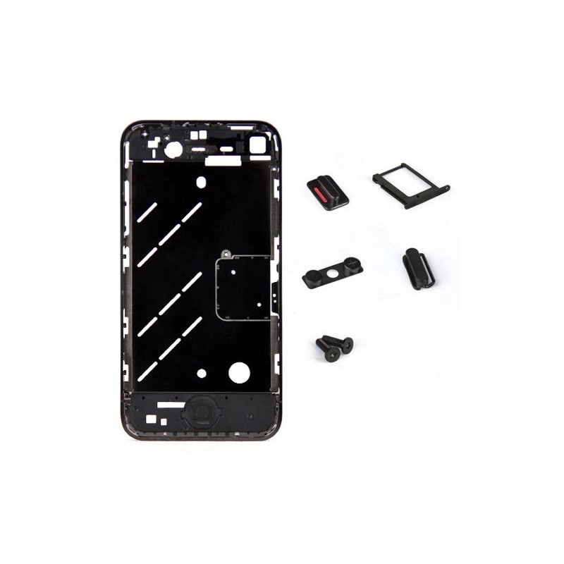 chassis et contour métallique bezel NOIR BRILLANT iPhone 4 Pièces détachées iPhone 5S - SOSav.fr