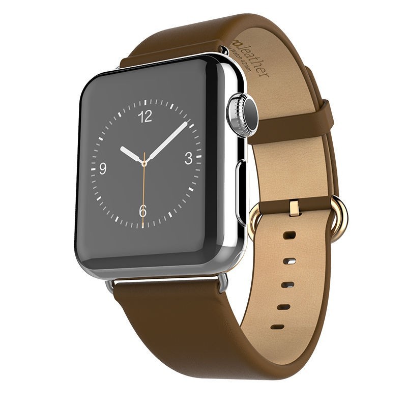Bracelet cuir brun Hoco pour Apple Watch 38mm MacManiack non trie - SOSav.fr