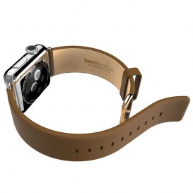 Bracelet cuir brun Hoco pour Apple Watch 38mm MacManiack non trie - SOSav.fr