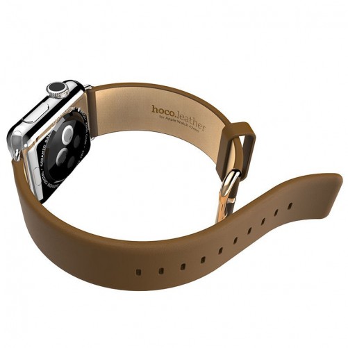 Bracelet cuir brun Hoco pour Apple Watch 38mm MacManiack non trie - SOSav.fr