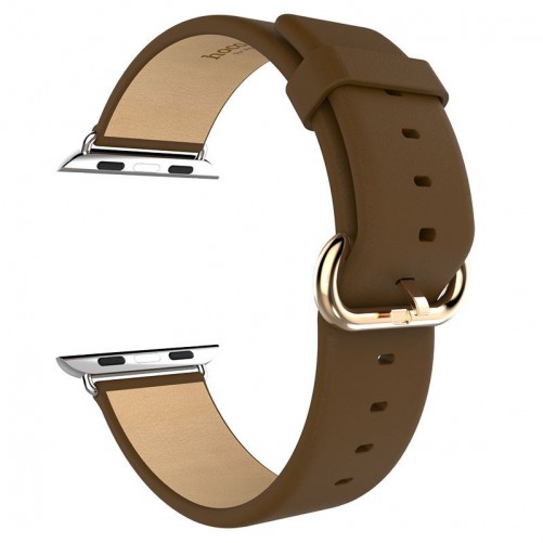 Bracelet cuir brun Hoco pour Apple Watch 38mm MacManiack non trie - SOSav.fr