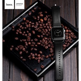 Bracelet Cuir Hoco Noir Apple Watch 42mm MacManiack non trie - SOSav.fr
